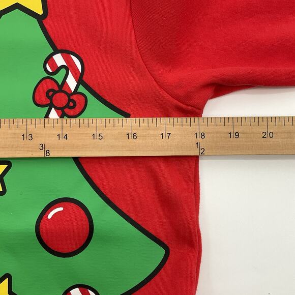Hello Kitty Merry & Bright Christmas Crewneck Sweatshirt Red XL Kawaii Kidcore - Picture 7 of 8